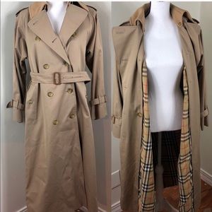 Burberry London Long Trench Coat Checkered Lining